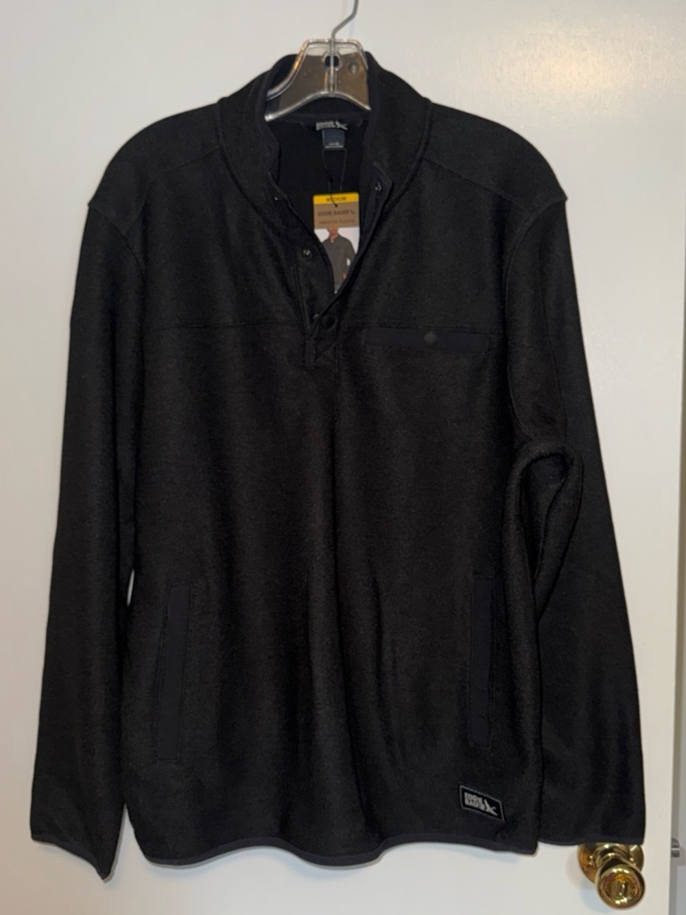 Eddie Bauer Black Men’s Quarter-Snap Pullover Sweater